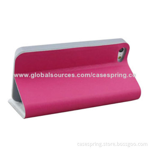 PU Leather Case for iPhone 5, Ice Silk Skin Leather Case